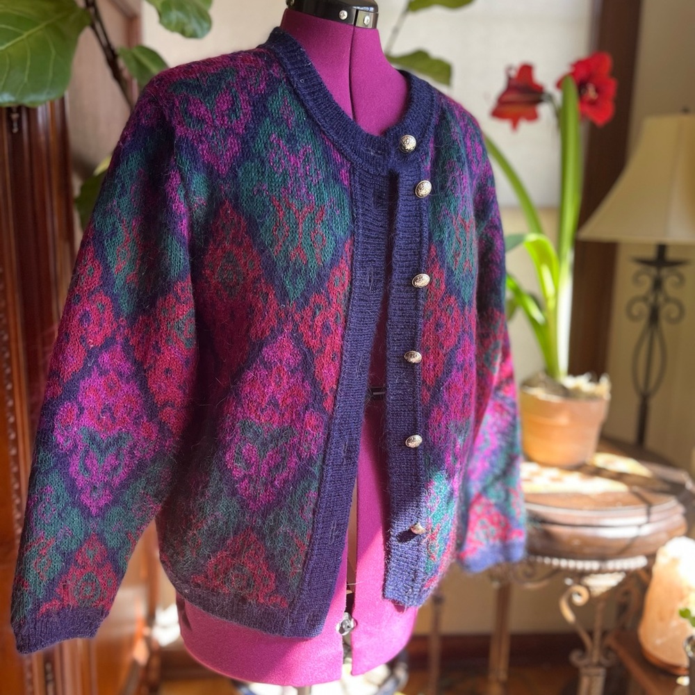 Vintage Soft Mohair Wool Knit Cardigan